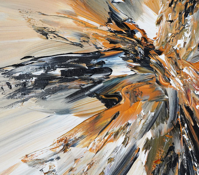 Detail des abstrakten, naturinspirierten Gemäldes von Peter Nottrott