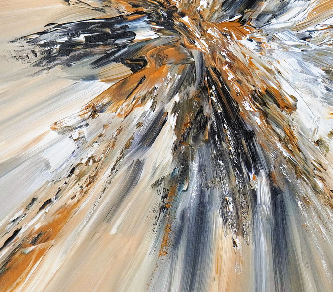 Detail des abstrakten, naturinspirierten Gemäldes von Peter Nottrott
