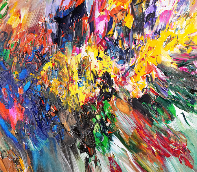 Detail aus dem abstrakten Gemälde des Kunstmalers Peter Nottrott