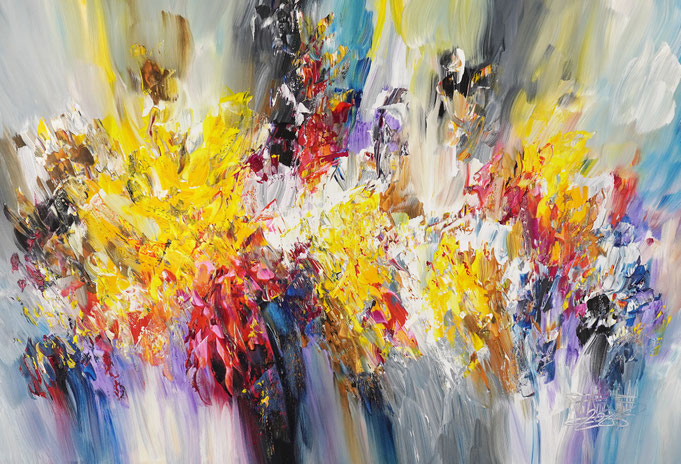 Abstraktes Acrylbild modern, leinwand