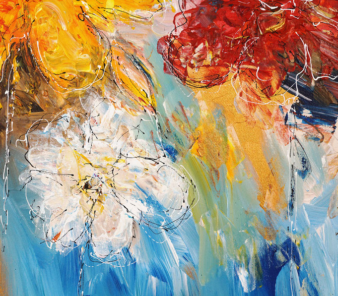 Detail des floralen Gemälde des Künstlers Peter Nottrott