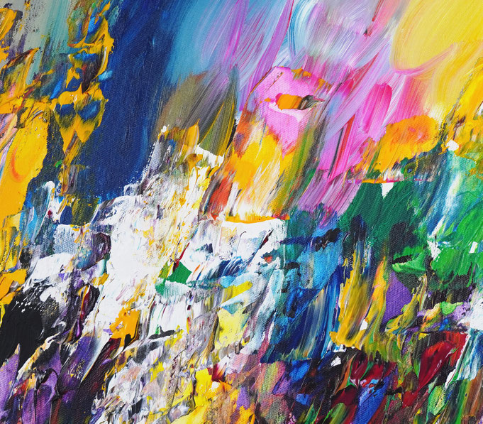 Detail des abstrakten, großen Gemäldes vom Kunstmaler Peter Nottrott