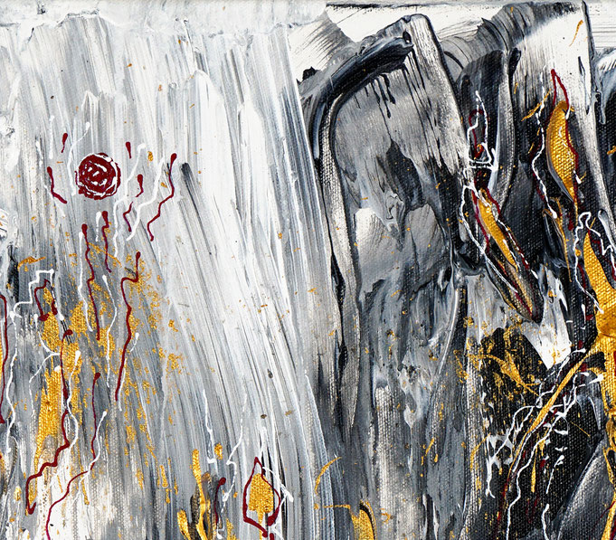 Detail des abstrakten Gemäldes des Kunstmalers Peter Nottrott