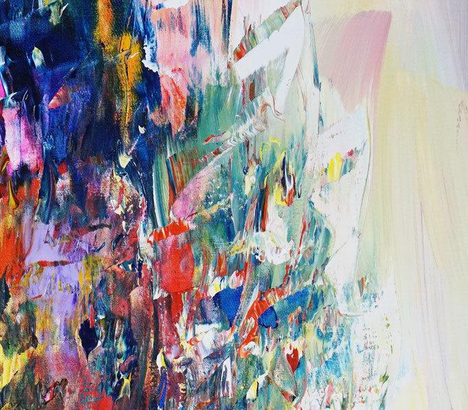 Detail des intensiven, abstrakten Gemäldes