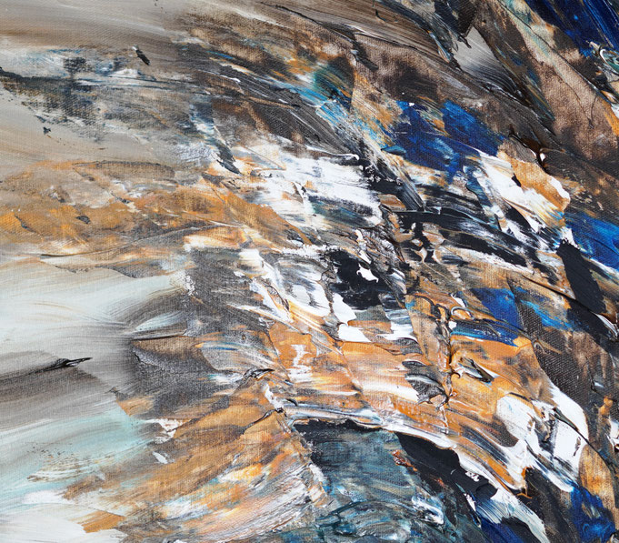 Detail des abstrakten, naturinspirierten Gemäldes von Peter Nottrott
