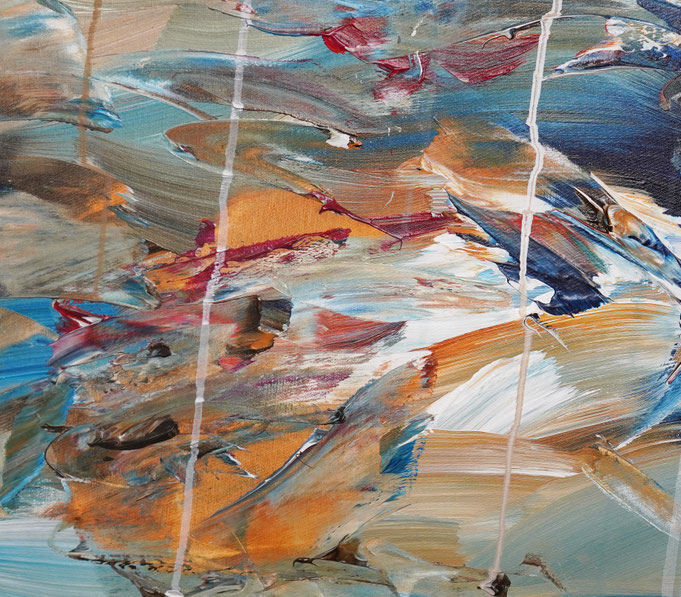 Detail des maritimen Segelbootgemäldes