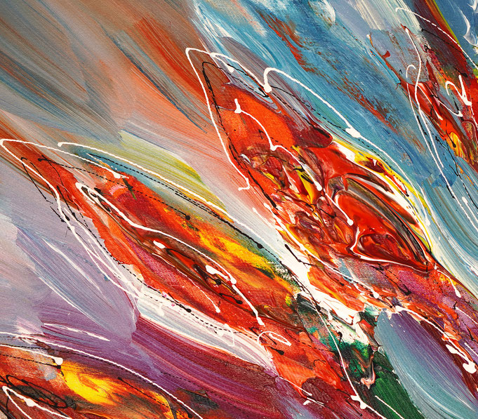 Detail des floralen Gemälde des Künstlers Peter Nottrott