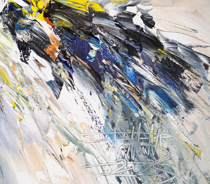 Detail des abstraktes Gemäldes des Kunstmalers Peter Nottrott