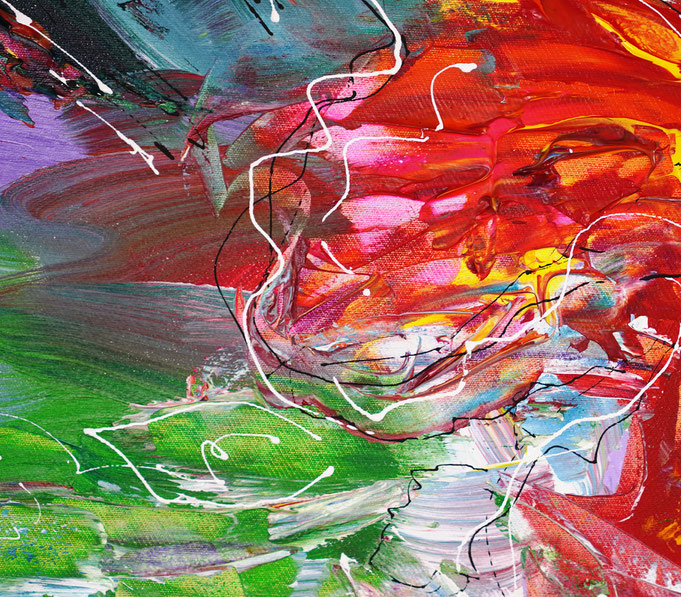 Detail des floralen Gemälde des Künstlers Peter Nottrott