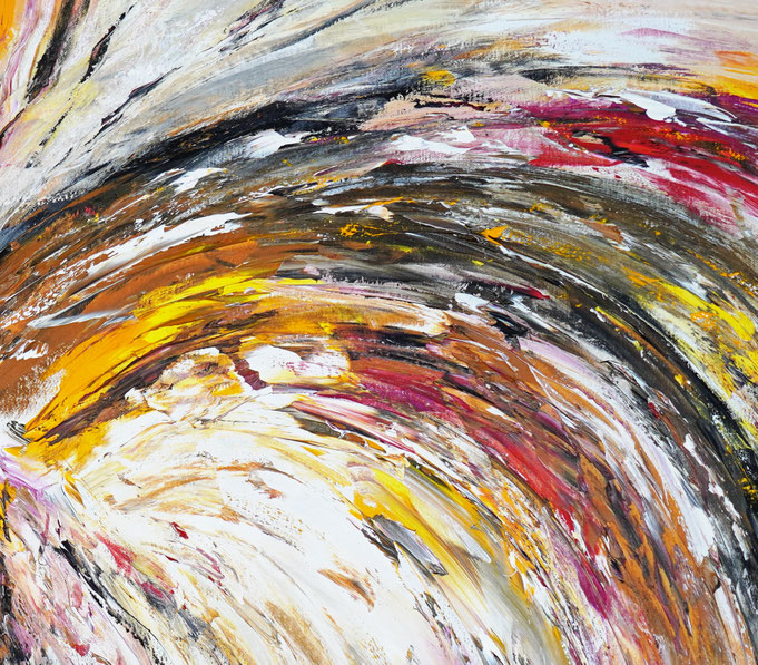Detail des abstrakten, naturinspirierten Gemäldes von Peter Nottrott