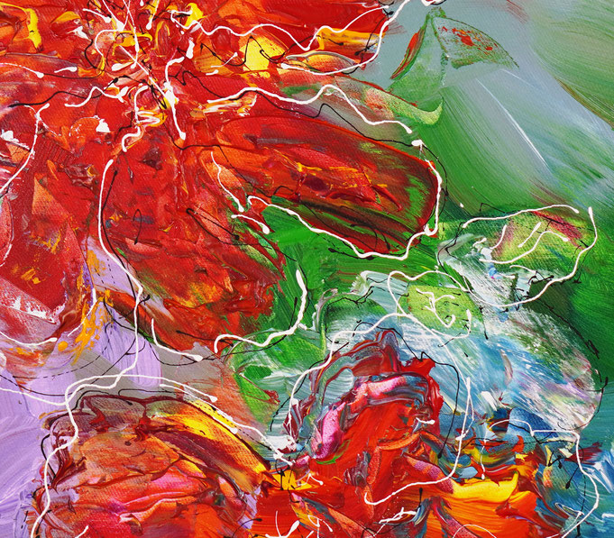 Detail des floralen Gemälde des Künstlers Peter Nottrott