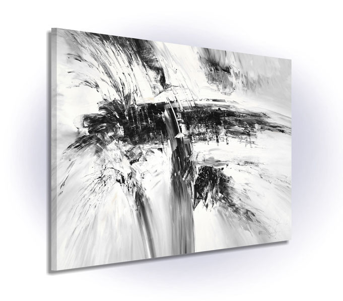 Schwarz weißes Gemälde - Abstrakte Gemälde Moderne Malerei online kaufen