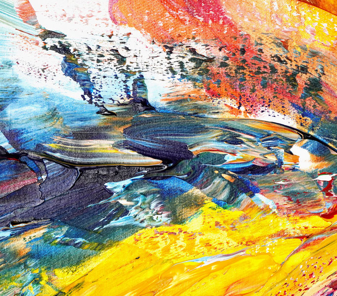 Detail des abstrakten, großen Gemäldes vom Kunstmaler Peter Nottrott