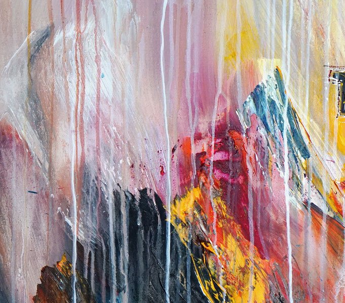 Detail aus dem abstrakten Gemälde des Kunstmalers Peter Nottrott