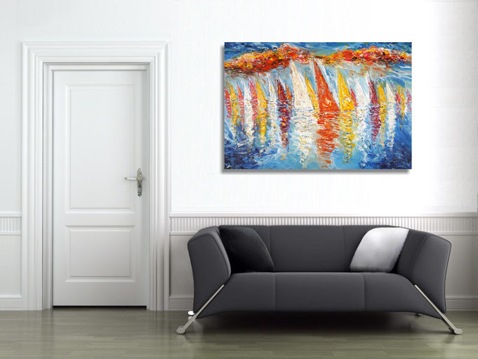 peter nottrott, Originalgemälde, acryl, blau, maritim, Meer, Wasser, Wind, Wellen