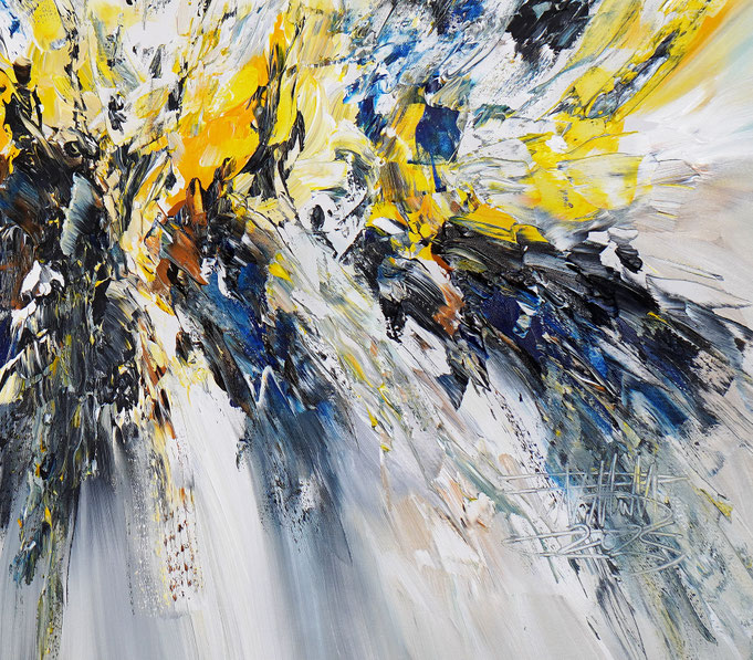 Detail des abstraktes Gemäldes des Kunstmalers Peter Nottrott