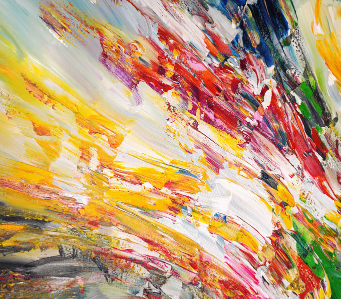 Detail aus dem abstrakten Gemälde des Kunstmalers Peter Nottrott