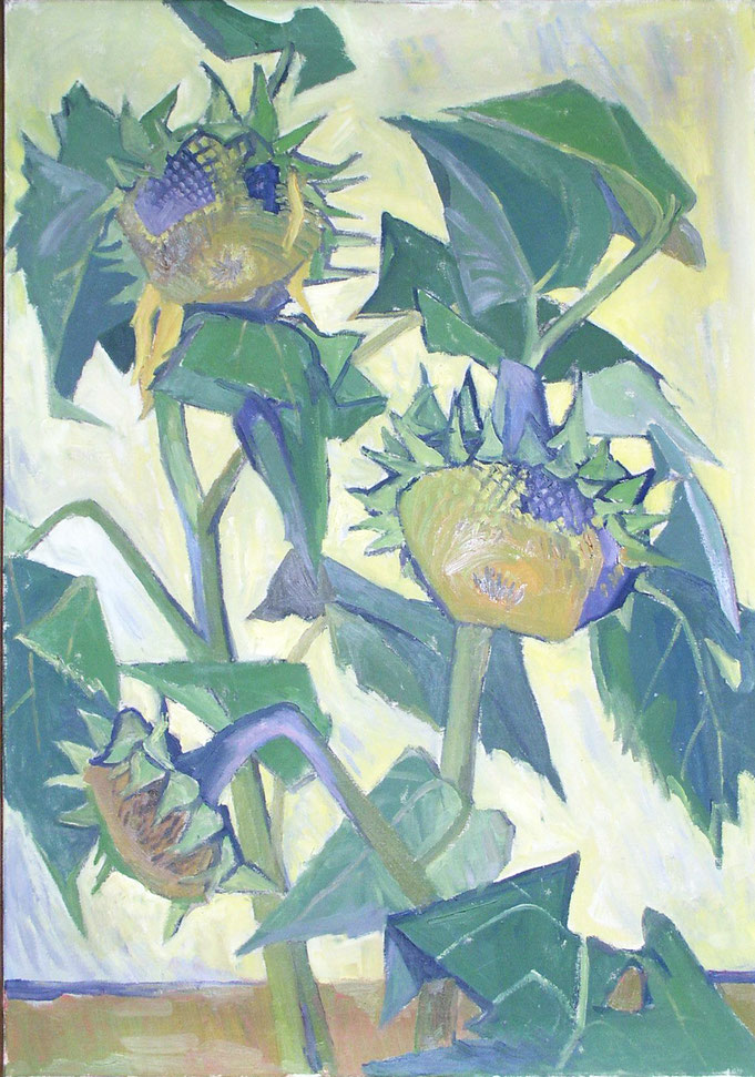 Alexander Indrak: Sonnenblumen, Öl auf Leinwand, 100 x 70 cm, 1900 €