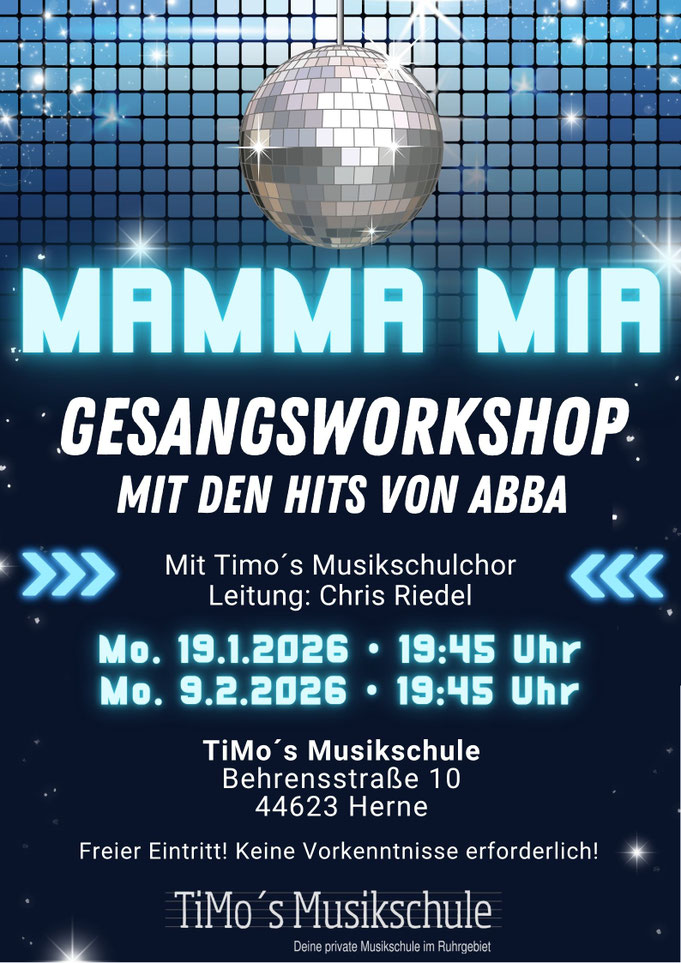 Mamma Mia! - Gesangsworkshop mit den Hits von ABBA