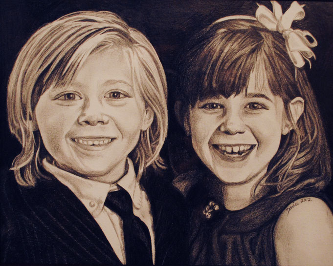 The Trischler Siblings, graphite, May 2012 