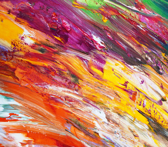 Detail des abstrakten großformatigen Gemälde des Kunstmalers Peter Nottrott