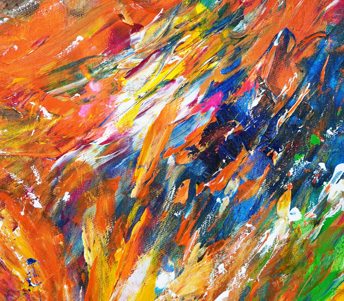 Detail des abstrakten, großen Gemäldes