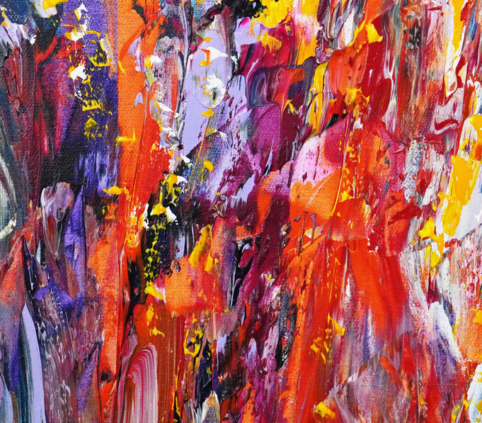 Detail des abstrakten, großen Gemäldes
