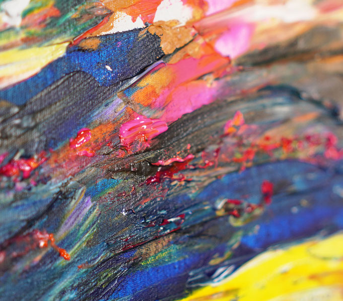 Detail des abstrakten großformatigen Gemälde des Kunstmalers Peter Nottrott