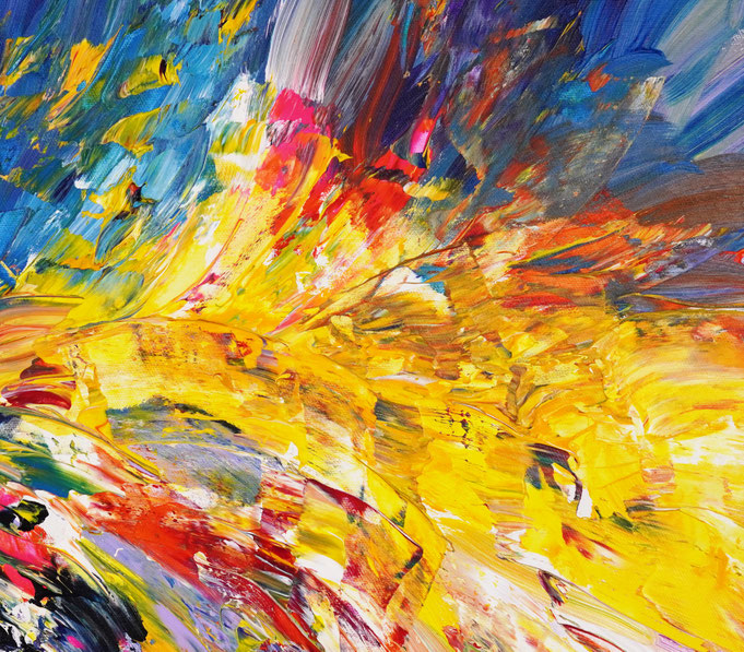 Detail des abstrakten, großen Gemäldes