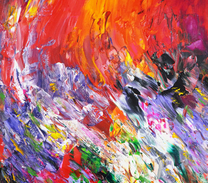 Detail des abstrakten Gemäldes im Großformat vom Kunstmaler Peter Nottrott