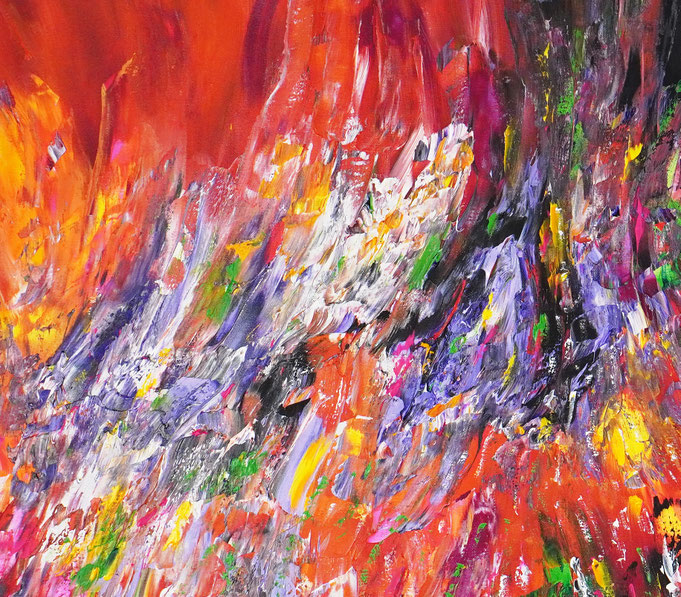 Detail des abstrakten Gemäldes im Großformat vom Kunstmaler Peter Nottrott