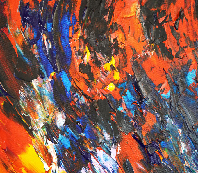 Detail des abstrakten Gemäldes im Großformat vom Kunstmaler Peter Nottrott