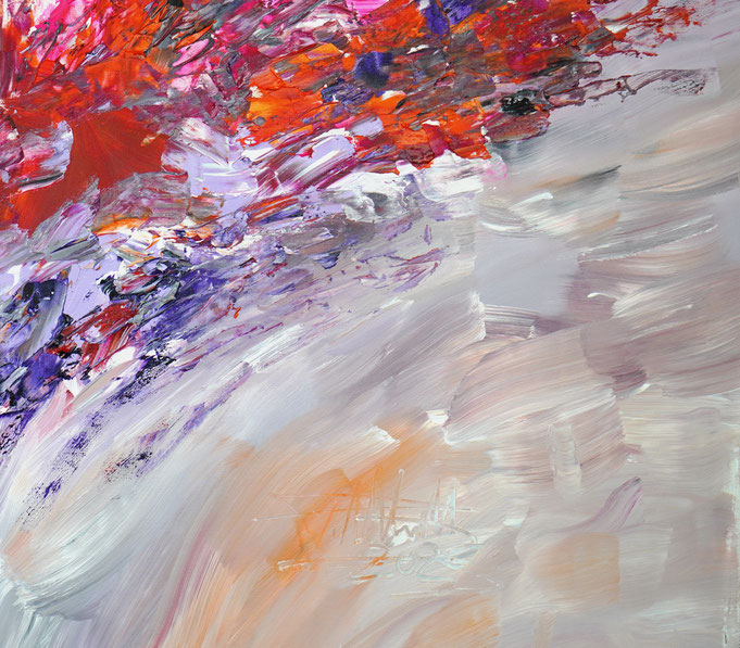 Detail des abstrakten Gemäldes im Großformat vom Kunstmaler Peter Nottrott