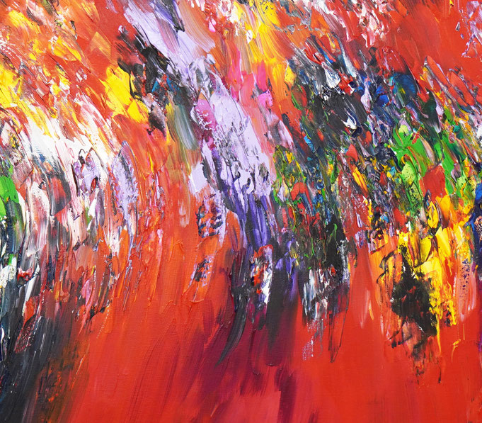 Detail des abstrakten Gemäldes im Großformat vom Kunstmaler Peter Nottrott