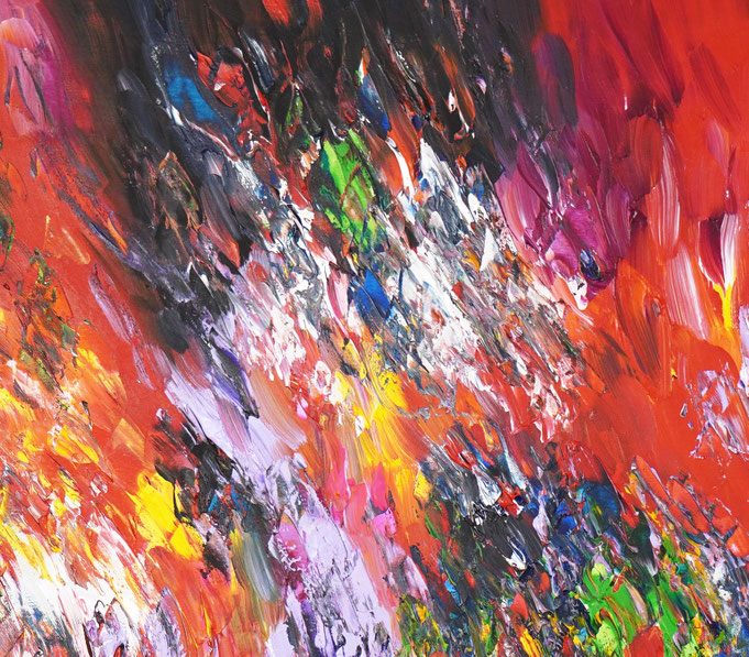 Detail des abstrakten Gemäldes im Großformat vom Kunstmaler Peter Nottrott