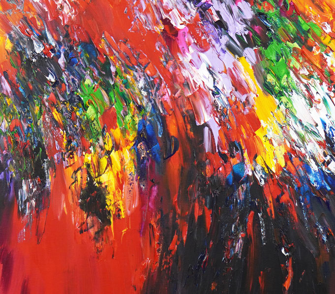 Detail des abstrakten Gemäldes im Großformat vom Kunstmaler Peter Nottrott