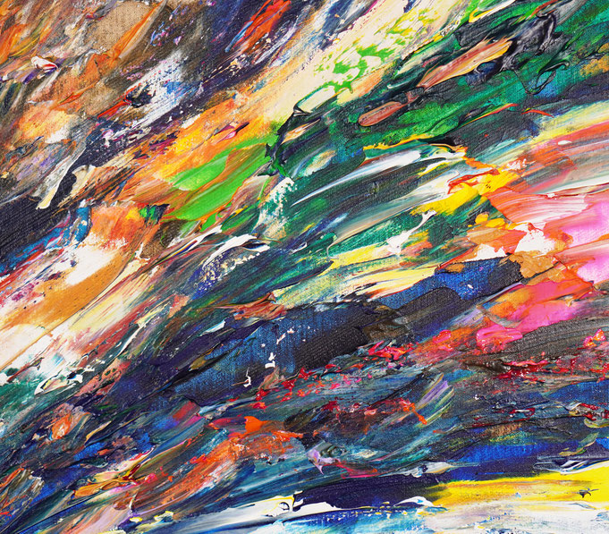Detail des abstrakten großformatigen Gemälde des Kunstmalers Peter Nottrott