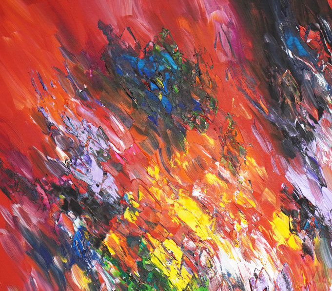 Detail des abstrakten Gemäldes im Großformat vom Kunstmaler Peter Nottrott