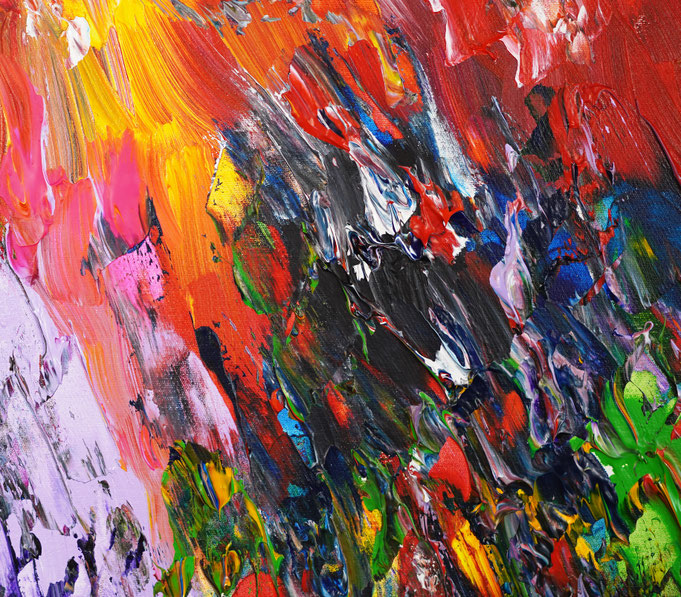 Detail des abstrakten Gemäldes im Großformat vom Kunstmaler Peter Nottrott