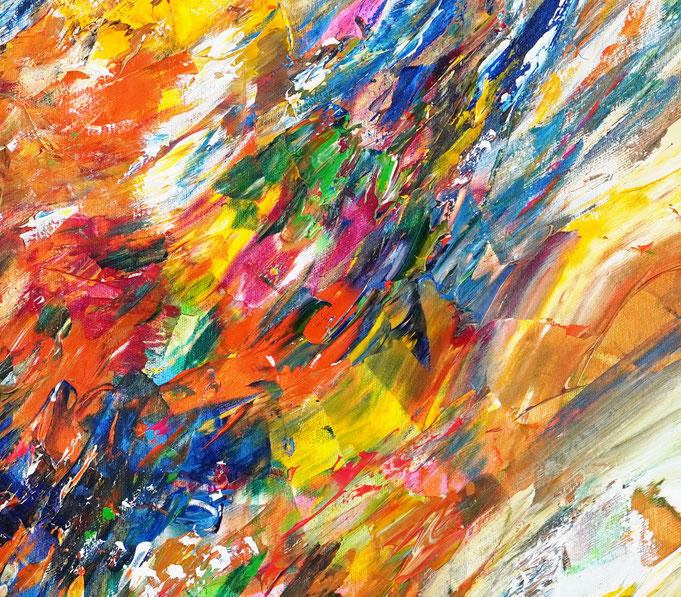 Detail des abstrakten, großen Gemäldes