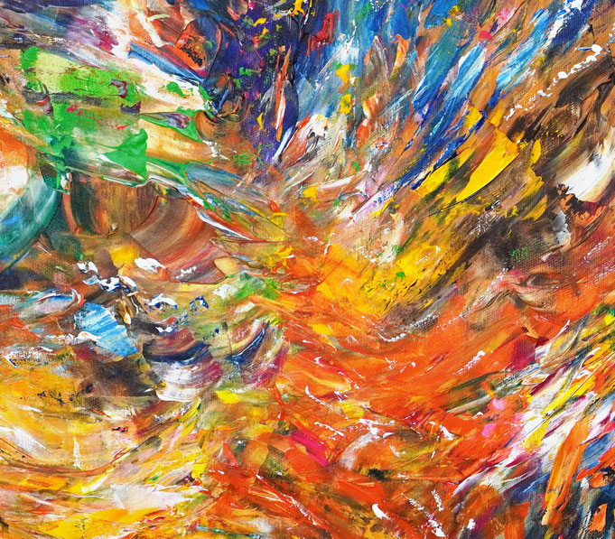 Detail des abstrakten, großen Gemäldes