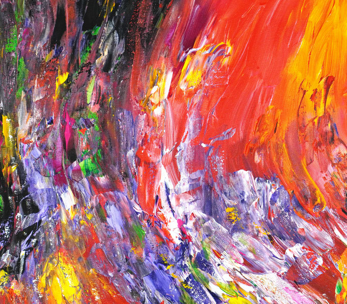 Detail des abstrakten Gemäldes im Großformat vom Kunstmaler Peter Nottrott