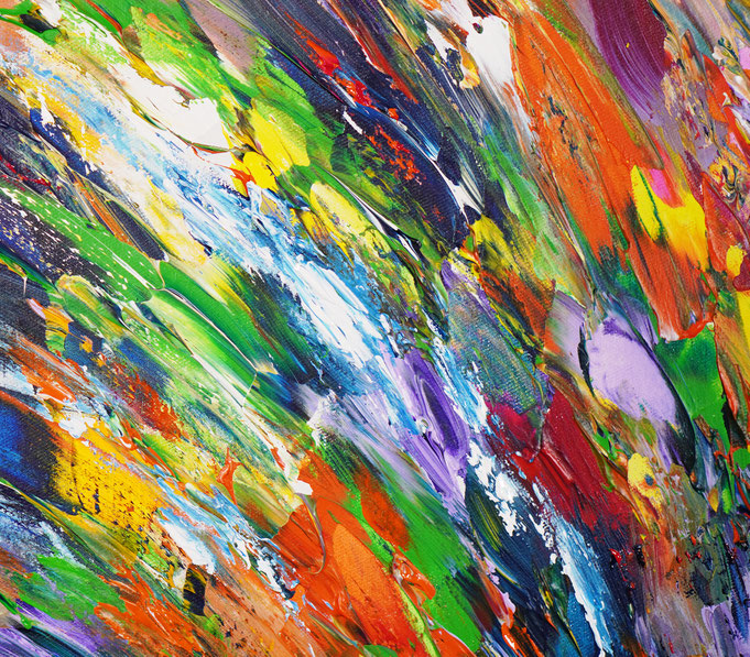 Detail des abstrakten großformatigen Gemälde des Kunstmalers Peter Nottrott