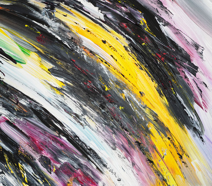 Detail des abstrakten großformatigen Gemälde des Kunstmalers Peter Nottrott