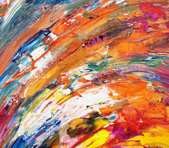 Detail des abstrakten großformatigen Gemälde des Kunstmalers Peter Nottrott