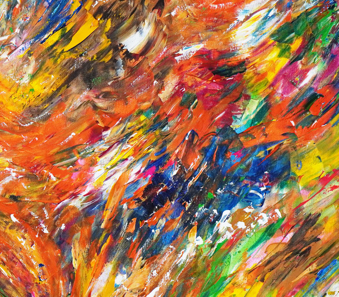 Detail des abstrakten, großen Gemäldes