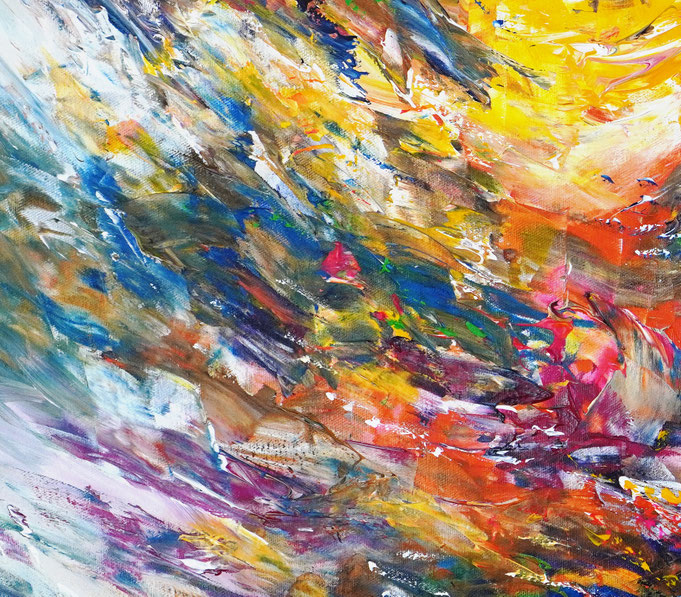 Detail des abstrakten, großen Gemäldes