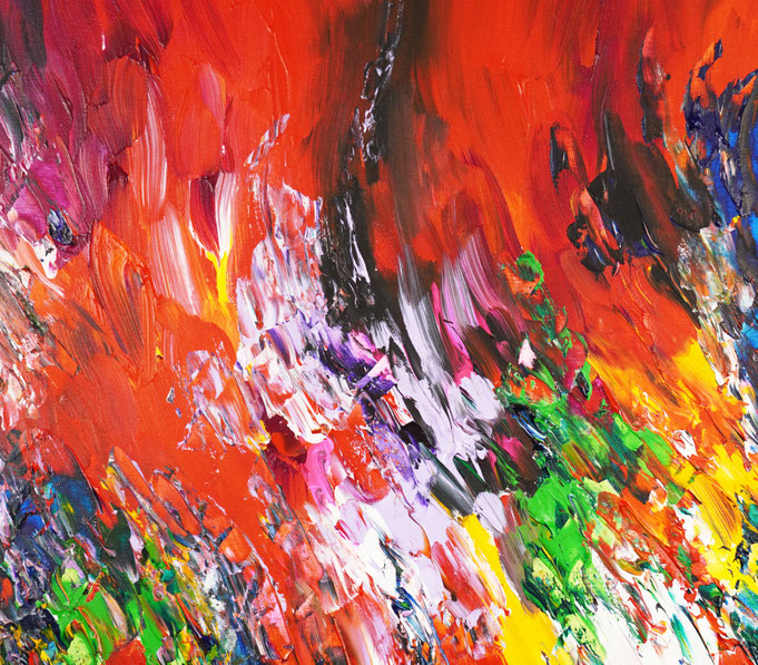 Detail des abstrakten Gemäldes im Großformat vom Kunstmaler Peter Nottrott