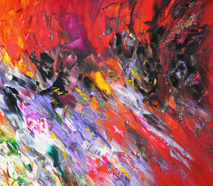 Detail des abstrakten Gemäldes im Großformat vom Kunstmaler Peter Nottrott