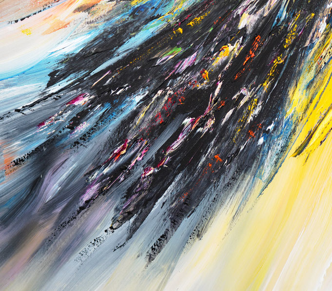 Detail des abstrakten großformatigen Gemälde des Kunstmalers Peter Nottrott